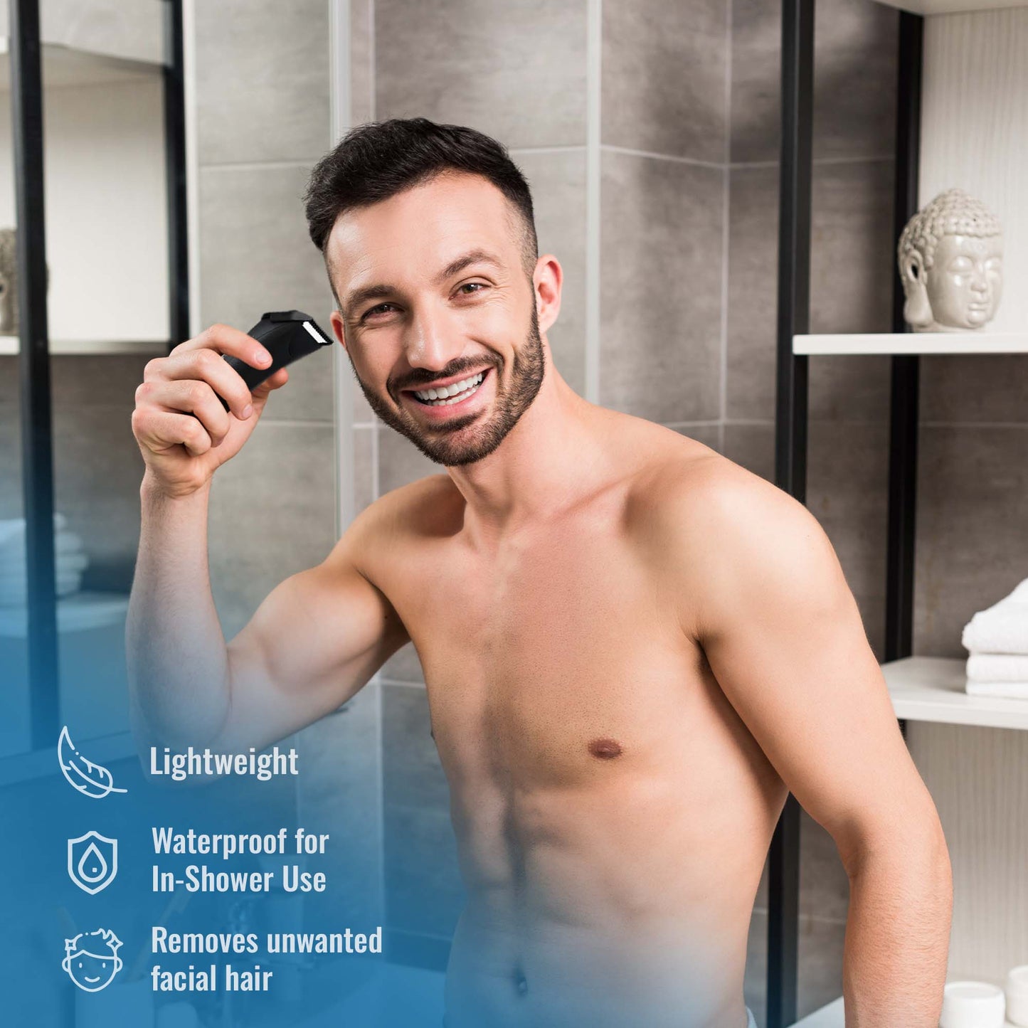 Mario Lopez Wireless Body Hair Trimmer & Shaver and Beard Care Grooming Kit Bundle-2